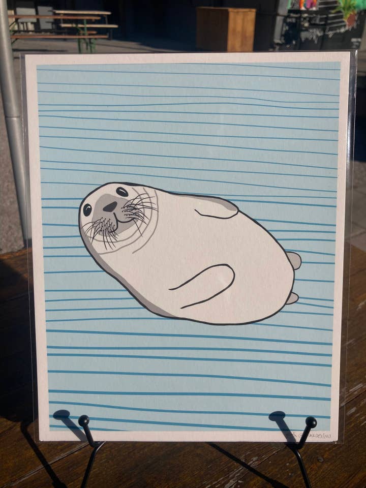 Stampa artistica Chubby Seal (8x10) per la vendita all'ingrosso da parte di Jenn L Design