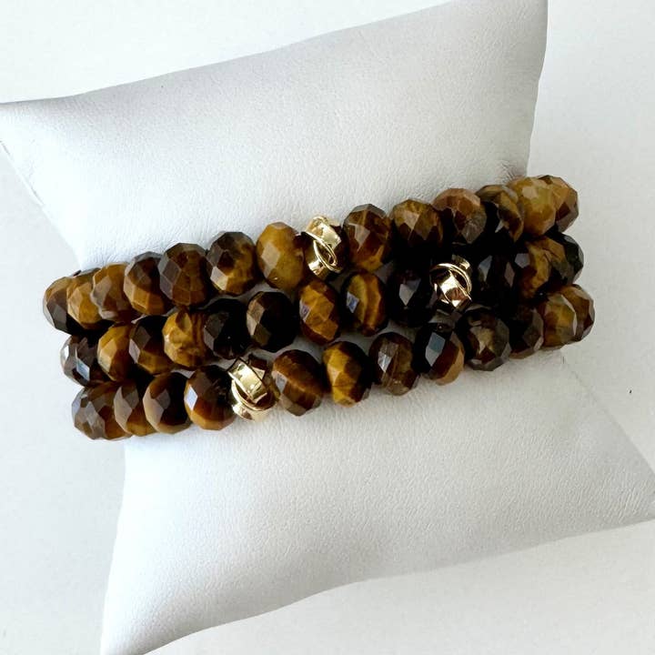 Tiger Eye Gold Knot Bracelet for wholesale by LIV Rose Jewelry