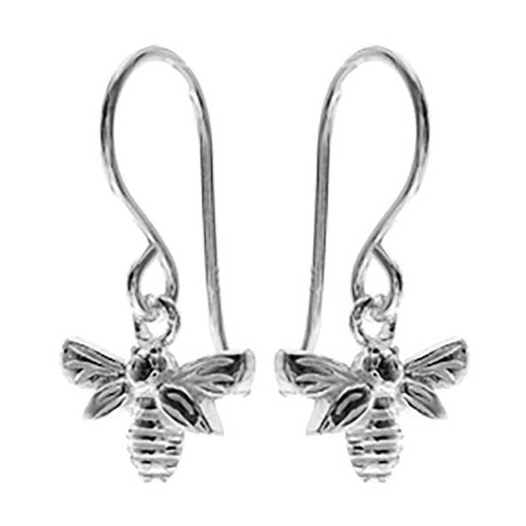 Cora small bee drop earrings for wholesale by Kali Ma Designs - Sterling Silver Jewellery