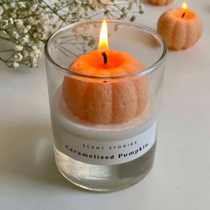 Caramelised Pumpkin Candle-Soy Wax Pumpkin Fall Candle 200g for wholesale by Scent Stories