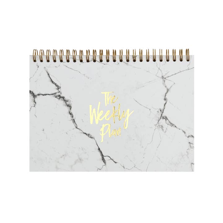 Notepad "Weekly Plan", A5, white/gold for wholesale by Real Passionates