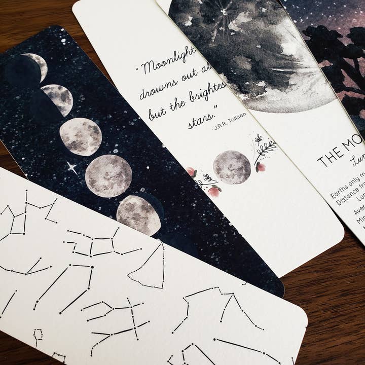 Stephanie Hathaway Designs – Großhandel Lesezeichen – Lesezeichen-Set „Mond“, Set mit 6 Lesezeichen2