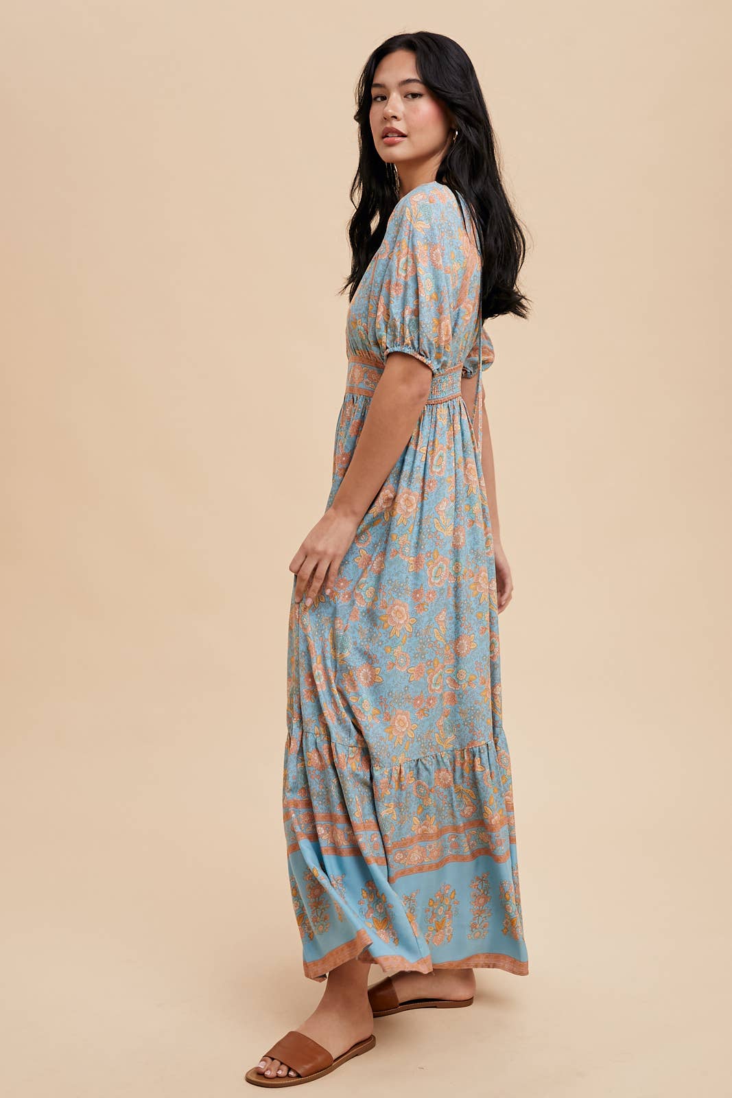 In Loom - Wholesale Dress - Women's - BORDER PRINT MAXI DRESS1