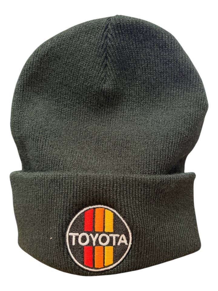 Vintage 3Bar Toyota Beenies for wholesale by Battle Born Clothing and Print