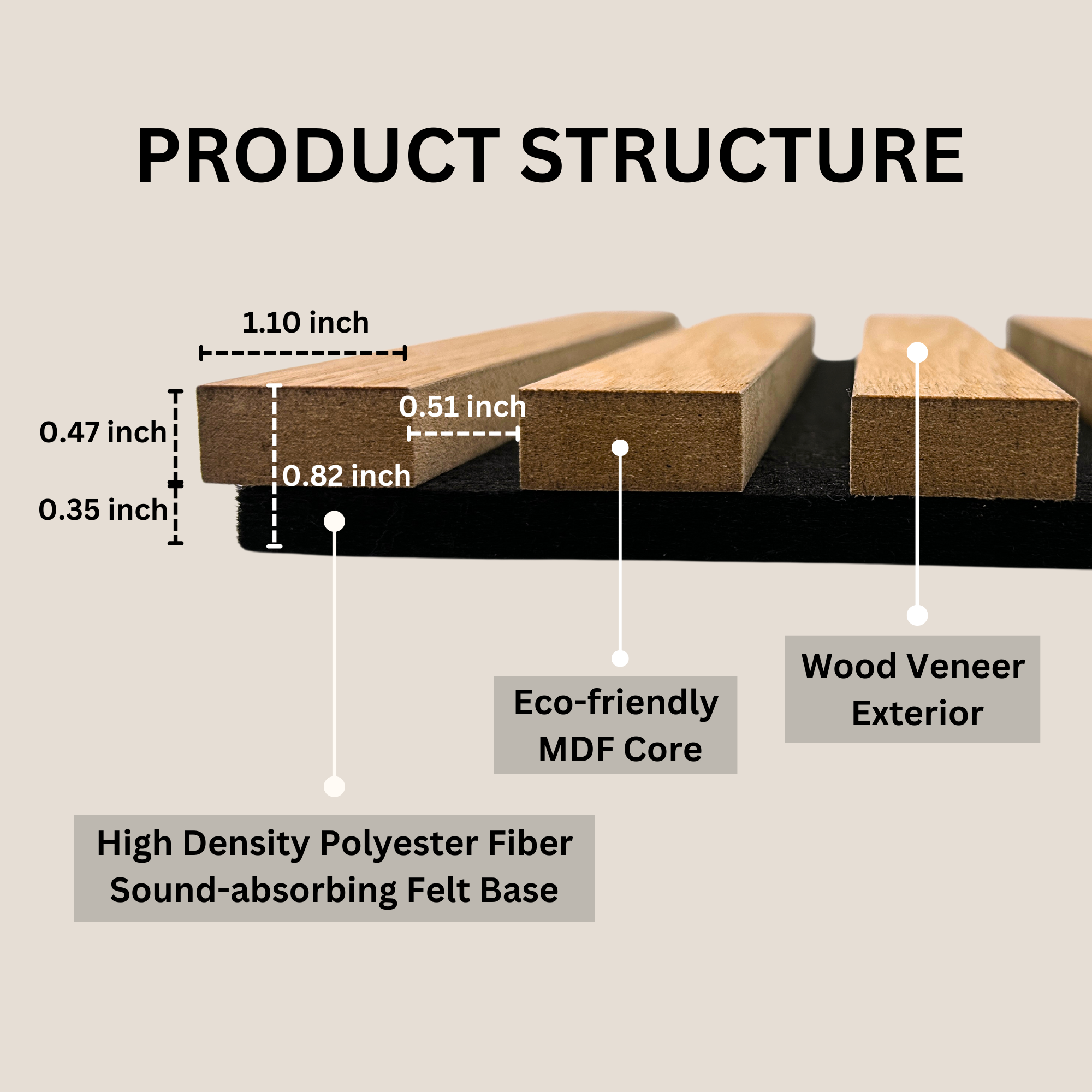 Made In Vietnam - Wholesale Wall Paneling - Acoustic Slatwall Wood Panels 47.24" x 12.6" (2 Panels/Box)3