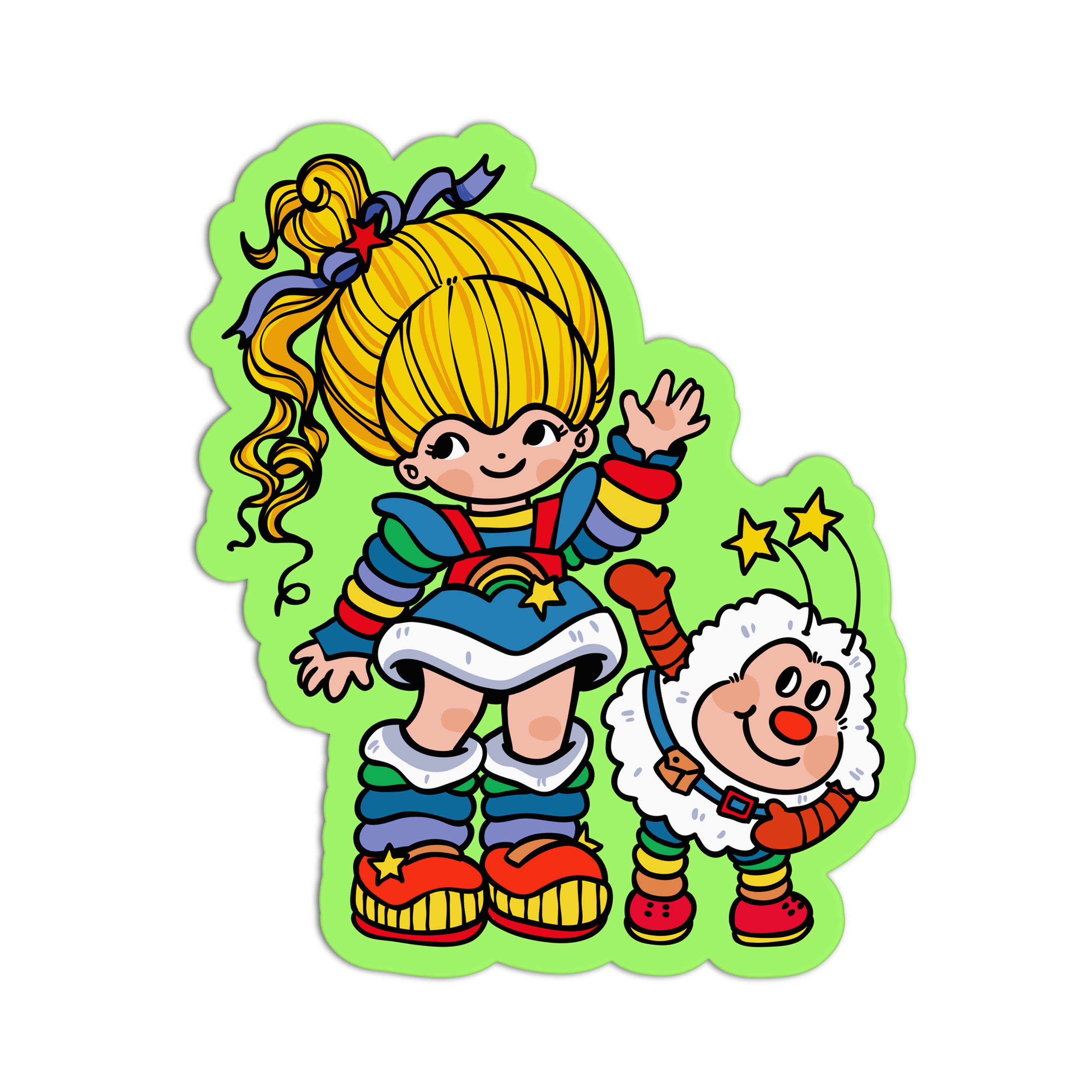 Girls Printing House - Vente Autocollant - Autocollant texturé en vinyle Rainbow Brite des années 900