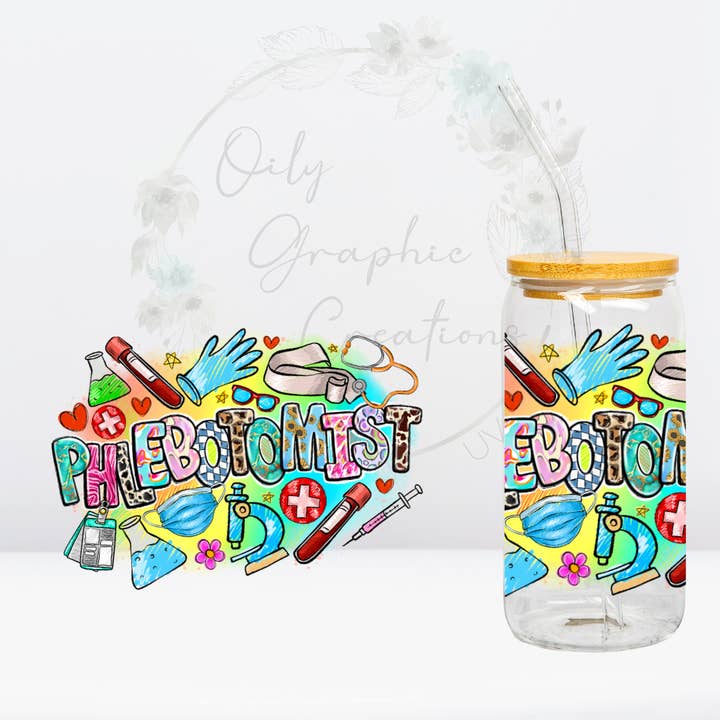 Oily Graphic Creations - Wholesale Sticker - Phlebotomist-16oz UV DTF Wrap