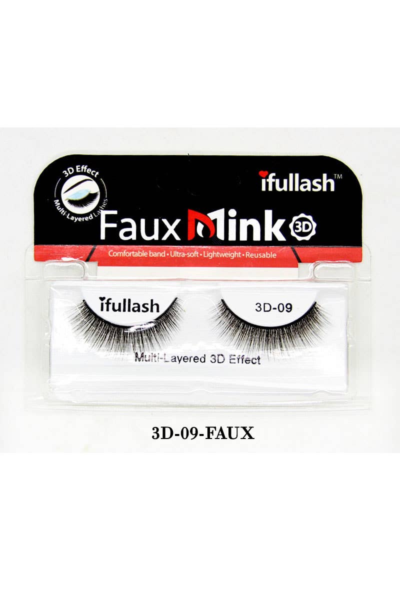 KC Factory - Wholesale False/Fake Eyelashes - Eyelashes - 3D Effect High Quality Faux Mink (3D-01-FAUX)8