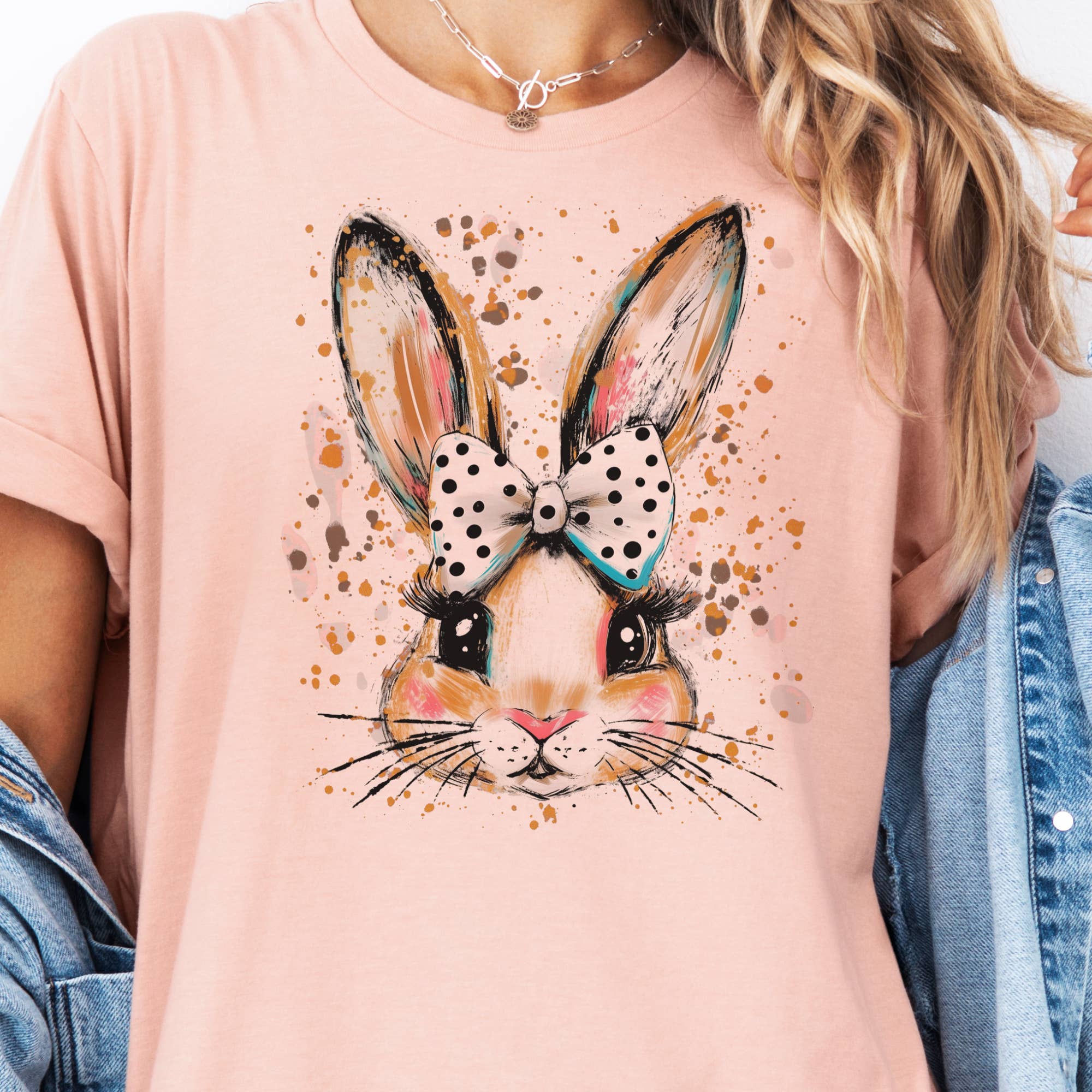 Par.tees by Party On! – Großhandel T-Shirt (Grafikdruck) – Damen – Osterhasen Grafik T-Shirt Frühling Coquette Hasen Grafik T-Shirts2