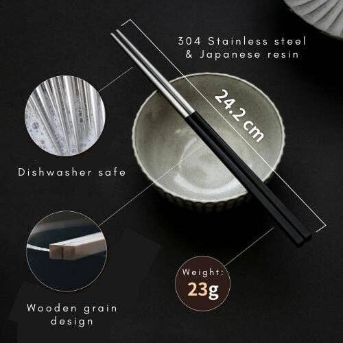 Gohobi （We cover U.S. import duties） - Wholesale Chopsticks - Happy & Health Stainless Steel Chopsticks5
