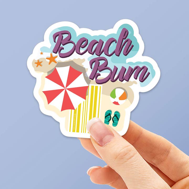 Sentinel Supply - Wholesale Sticker - Beach Bum Sticker - Cute Beach Decal for Tumblers & Laptops