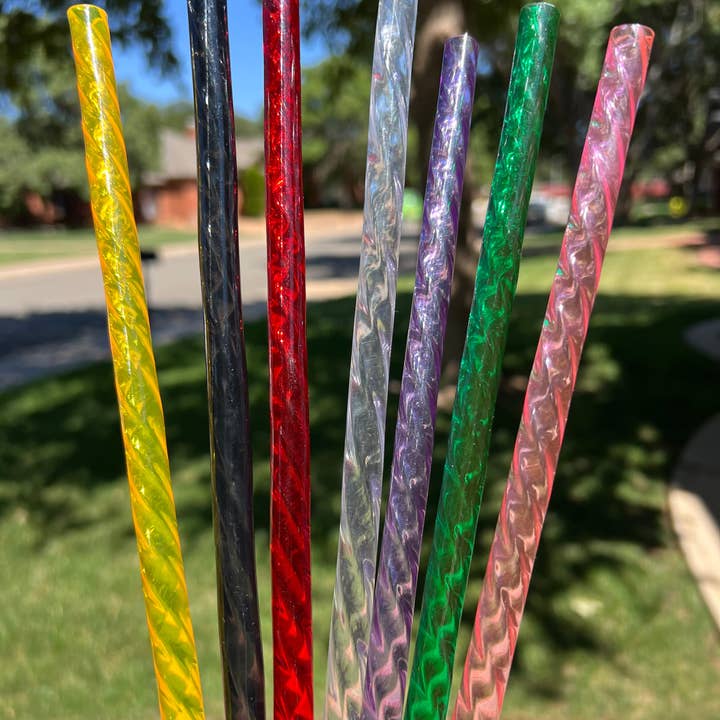 Olive Lane Accessories - Wholesale Drinking Straw - Clear Crystal Swirly Straw (40oz Tumbler)1