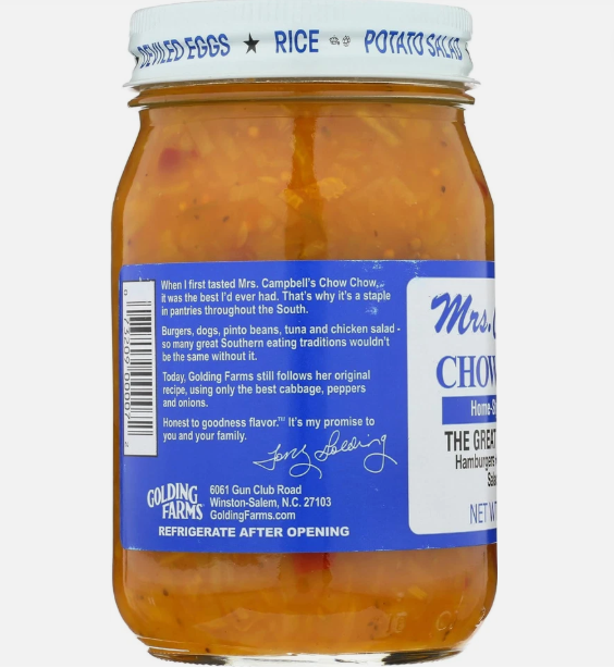Wholesome Good - Wholesale Relish - Mrs. Campbell's Sweet Chow Chow / 16 oz per unit1