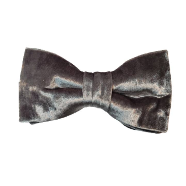 Smoke Gray Velvet Boys Bow Tie for wholesale by Kings and Gents Accessories