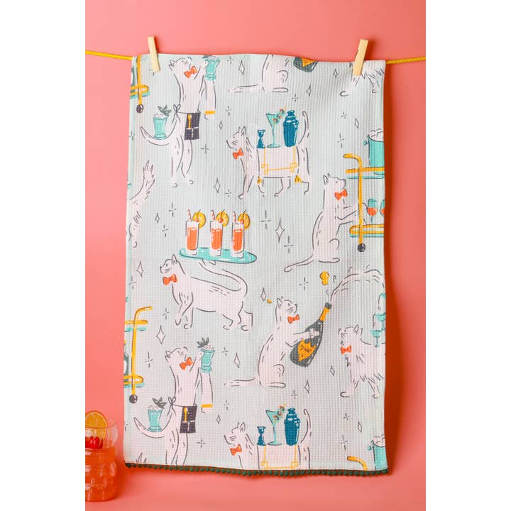 Tiramisu - Wholesale Tea Towel - "Cocktail Hour" Dapper Dog Towel Set2