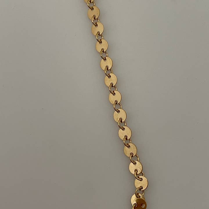 Purity Beads - Wholesale Craft Supplies - 14K Gold Filled Sequin Disc Chain – 4mm Round Flat Links, Sold by the Foot – Real Gold Fill Chain for Jewelry Making3