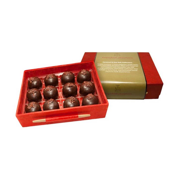 12pc Caramel and Sea Salt Collection for wholesale by Knipschildt Chocolatier