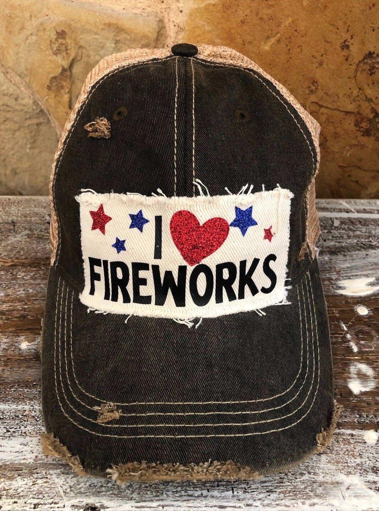 BohoGroove - Wholesale Trucker Hat - Women's - I love Fireworks Hat, 4th of July Ball Cap, Independence Day0