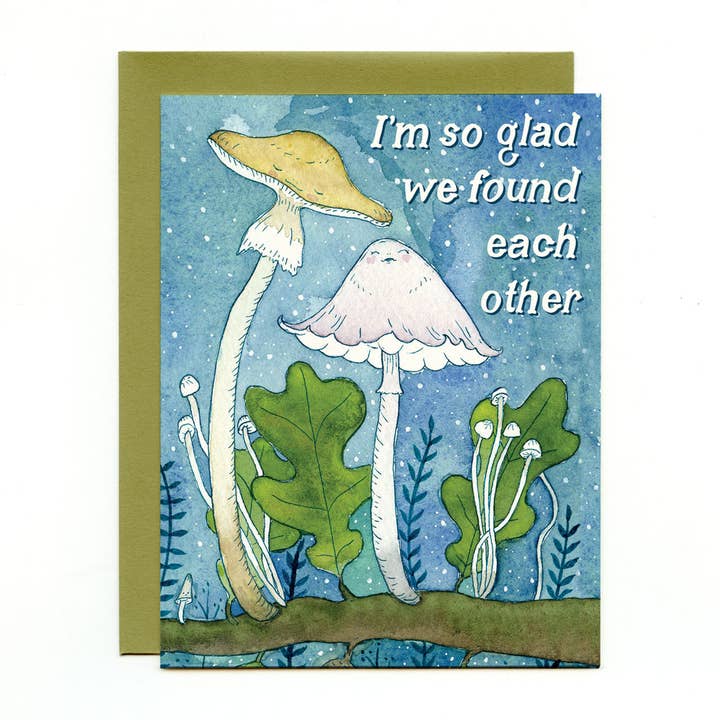 Mushroom Love Greeting Card for wholesale by Bee's Knees Industries