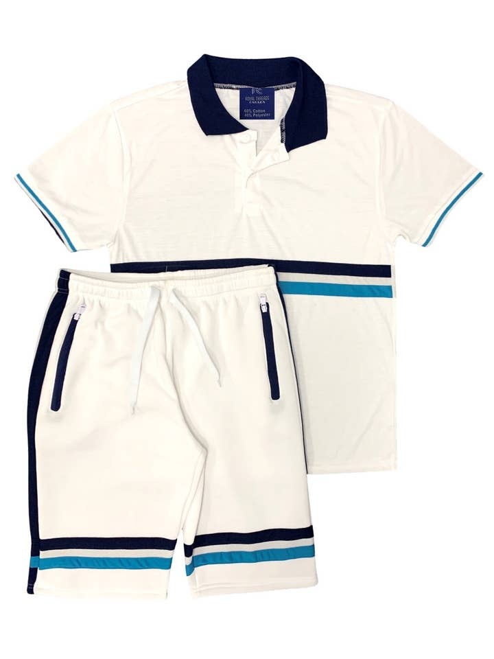 Royal Threads - Vendita all'ingrosso Completo loungewear - Uomo - Polo da uomo, set corto in 2 pezzi e pantaloncini estivi in morbido pile coordinato7