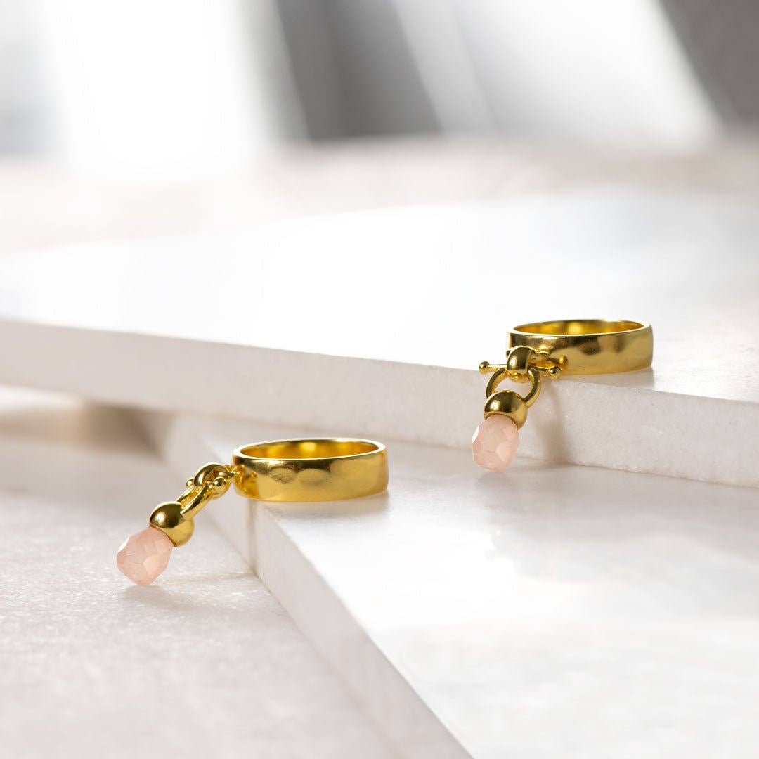 URBAN-EQUESTRIAN – wholesale Single stone/solitaire ring – Brio - Rose Quartz Horse Bit Equestrian Ring in Gold3