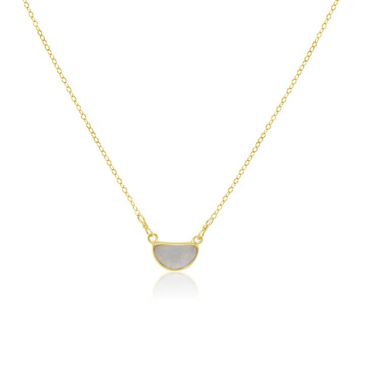 Boy Cherie - Wholesale Pendant/Charm Necklace - Dainty Gold Filled Moonstone Half Moon Necklace1