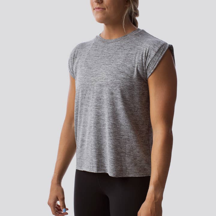 Captivate Muscle Tee (Heather Grey) for wholesale by Born Primitive