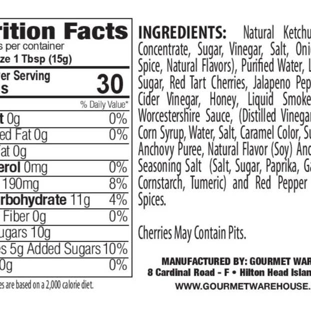 Gourmet Warehouse Brands - Wholesale BBQ Sauce - Gourmet Warehouse Cherry Jalapeno BBQ Sauce1