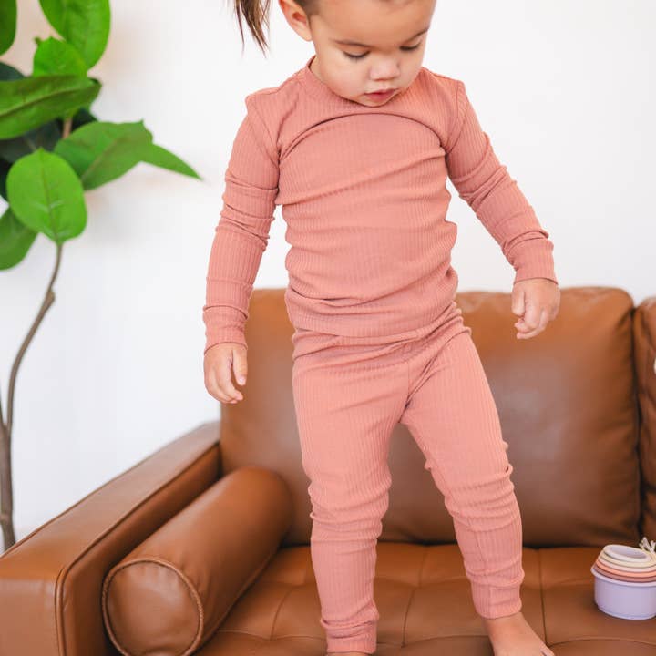 Organic Cotton 2-Piece Set - Terracotta for wholesale by bug + bean kids