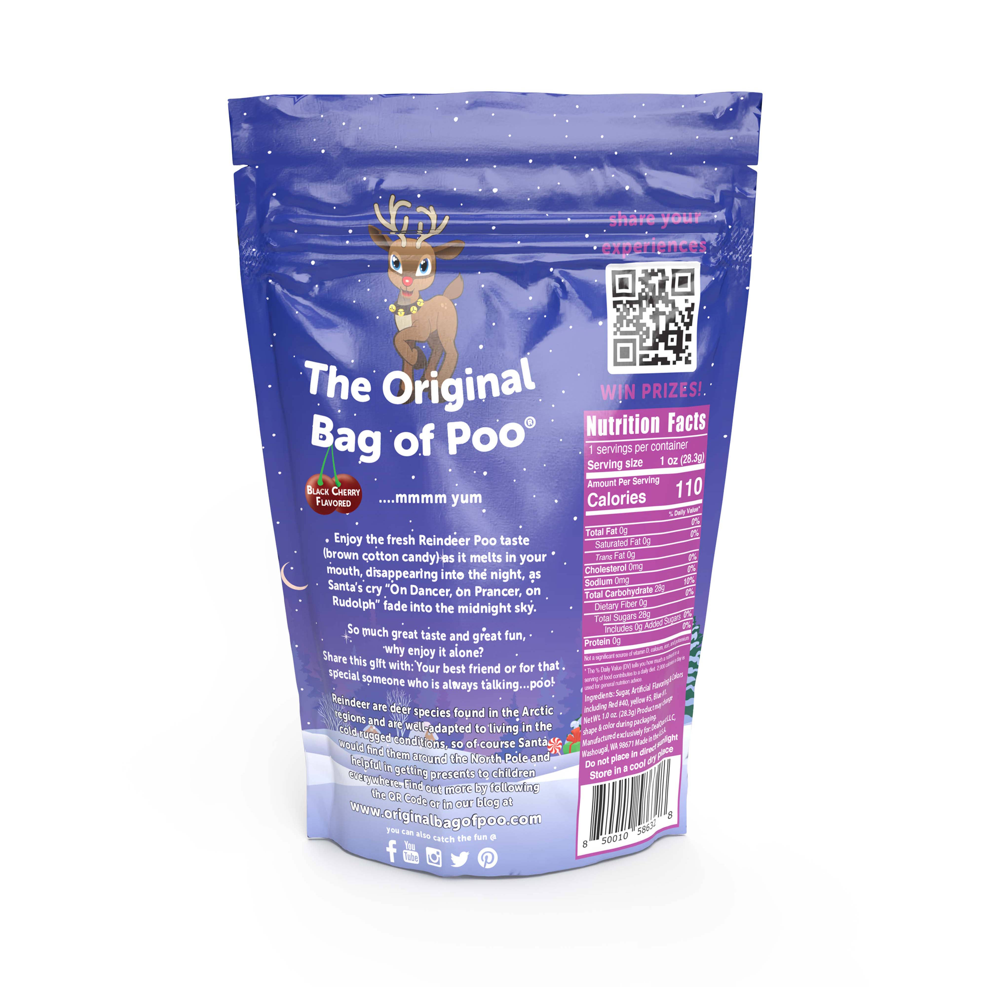 "The Original Bag of Poo"® Novelty Cotton Candy - Wholesale Cotton Candy - The Original Bag of Poo® (Reindeer Cotton Candy Poo)2