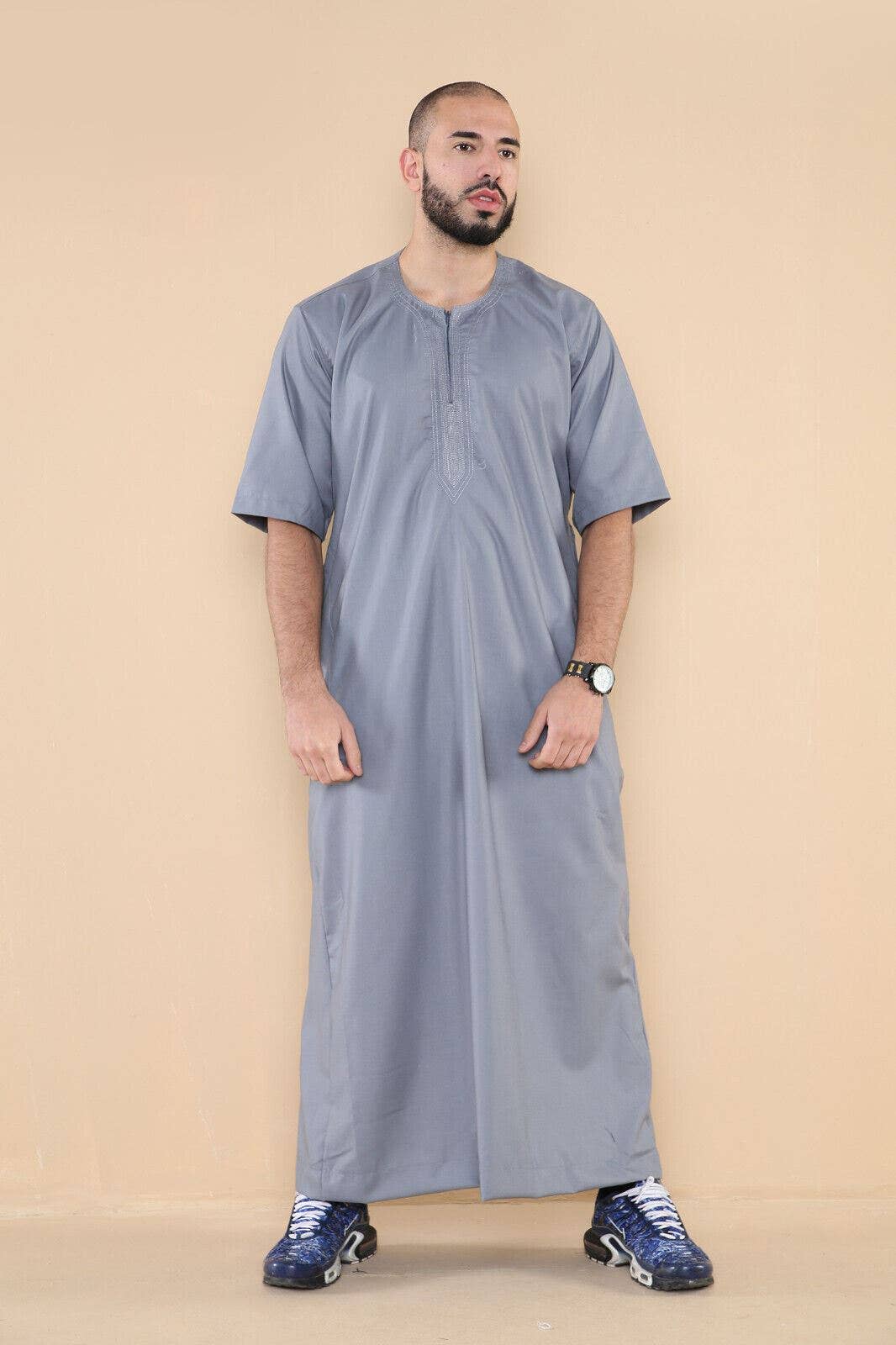 Infinity Leather (Upperclass Fashions Ltd) - Wholesale Robe - Men's - Mens Thobe Jubba Islamic Arab Moroccan Saudi Zipped Kaftan Arab Robe10