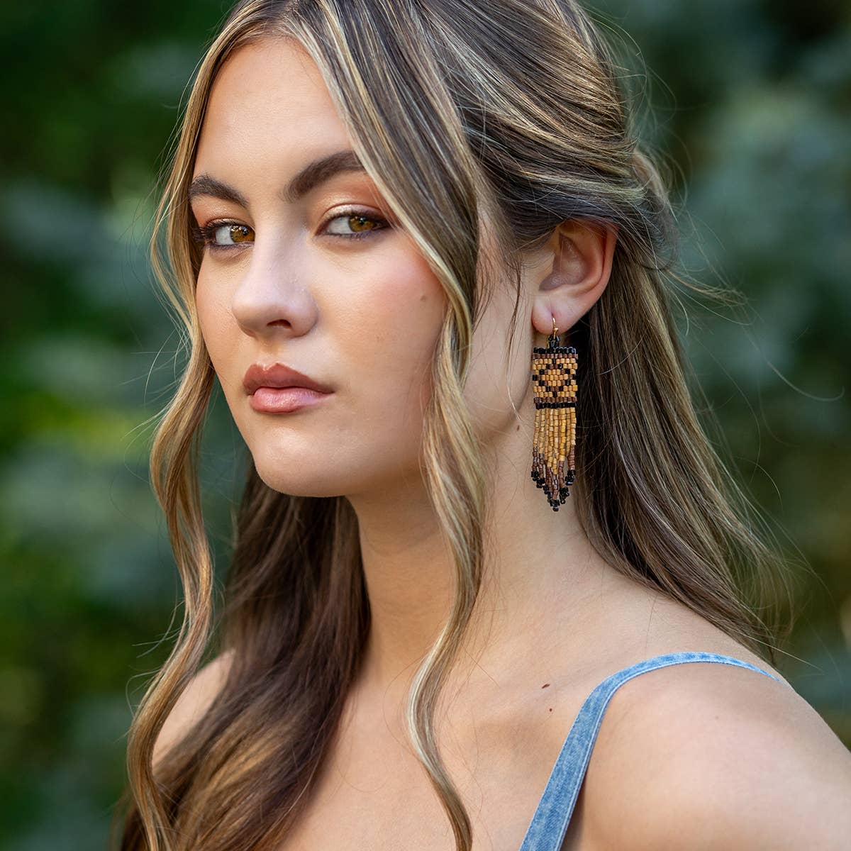 Anju Jewelry - Vente Boucles d'oreilles à pampille - Boucles d'oreilles à franges tribales en perles de rocaille - Plusieurs styles de couleurs7