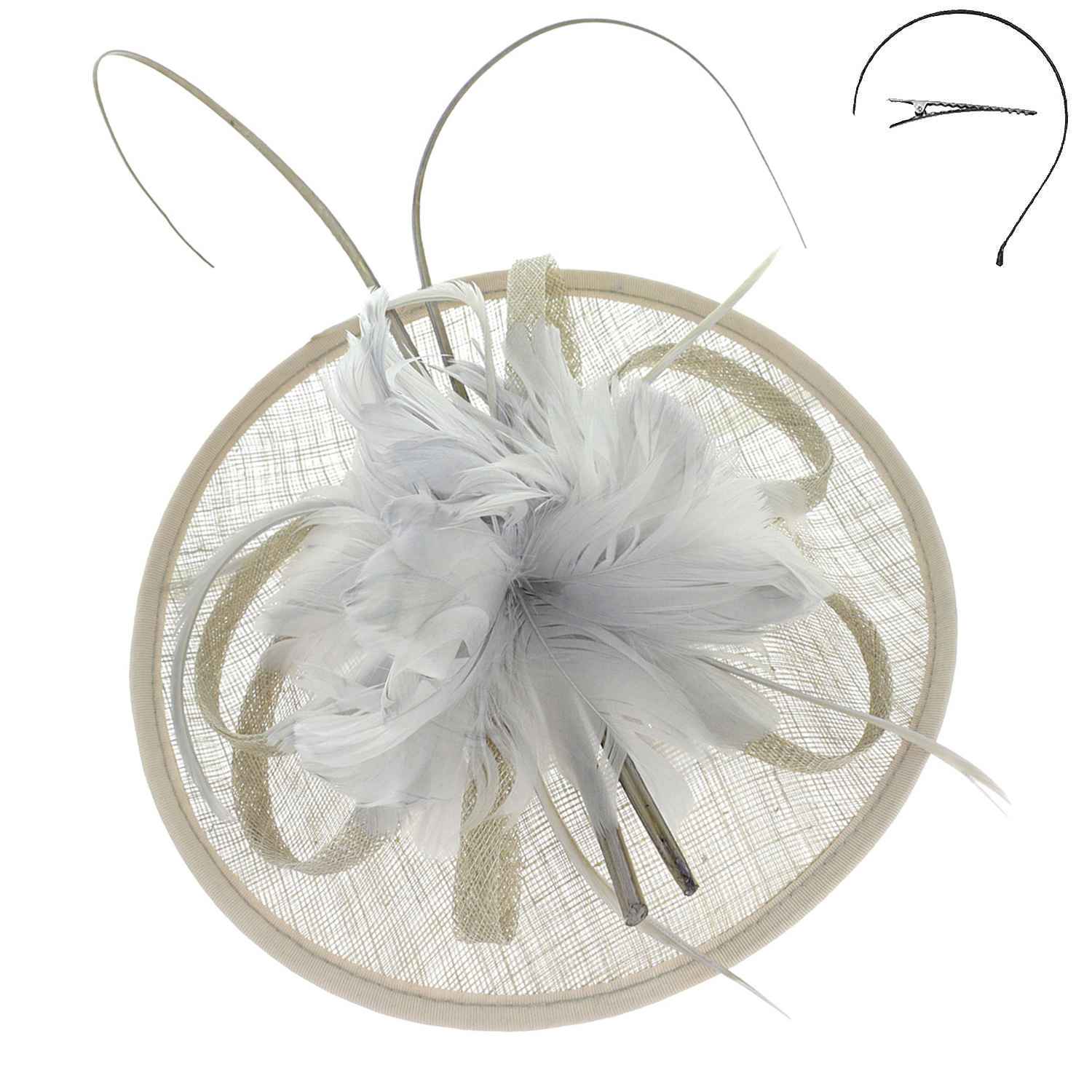 SP Sophia Collection - Wholesale Fascinator Hat - Women's - Feather Flower Sinamay Mesh Fascinator3