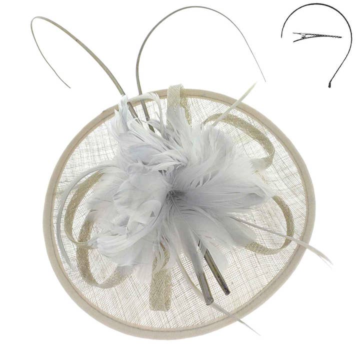 SP Sophia Collection - Wholesale Fascinator Hat - Women's - Feather Flower Sinamay Mesh Fascinator3