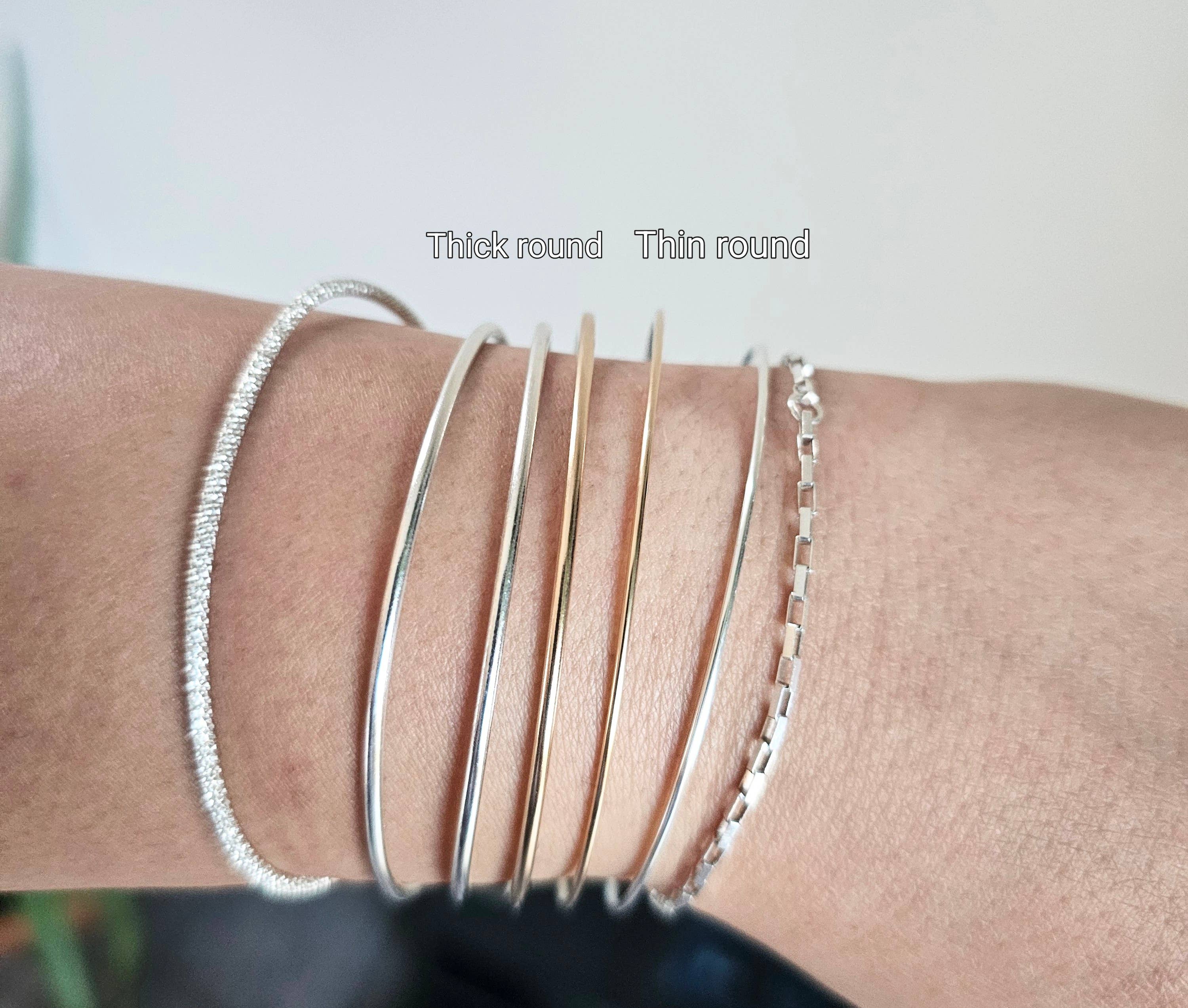 Half Moon Jewelry Designs - Wholesale Bangle Bracelet - Permanent Bangle, bangle for permanent jewelry, Thin Round3