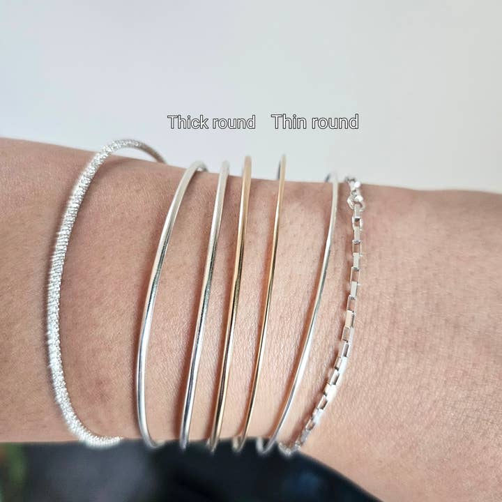 Half Moon Jewelry Designs - Wholesale Bangle bracelet - Permanent Bangle, bangle for permanent jewelry, Thin Round3