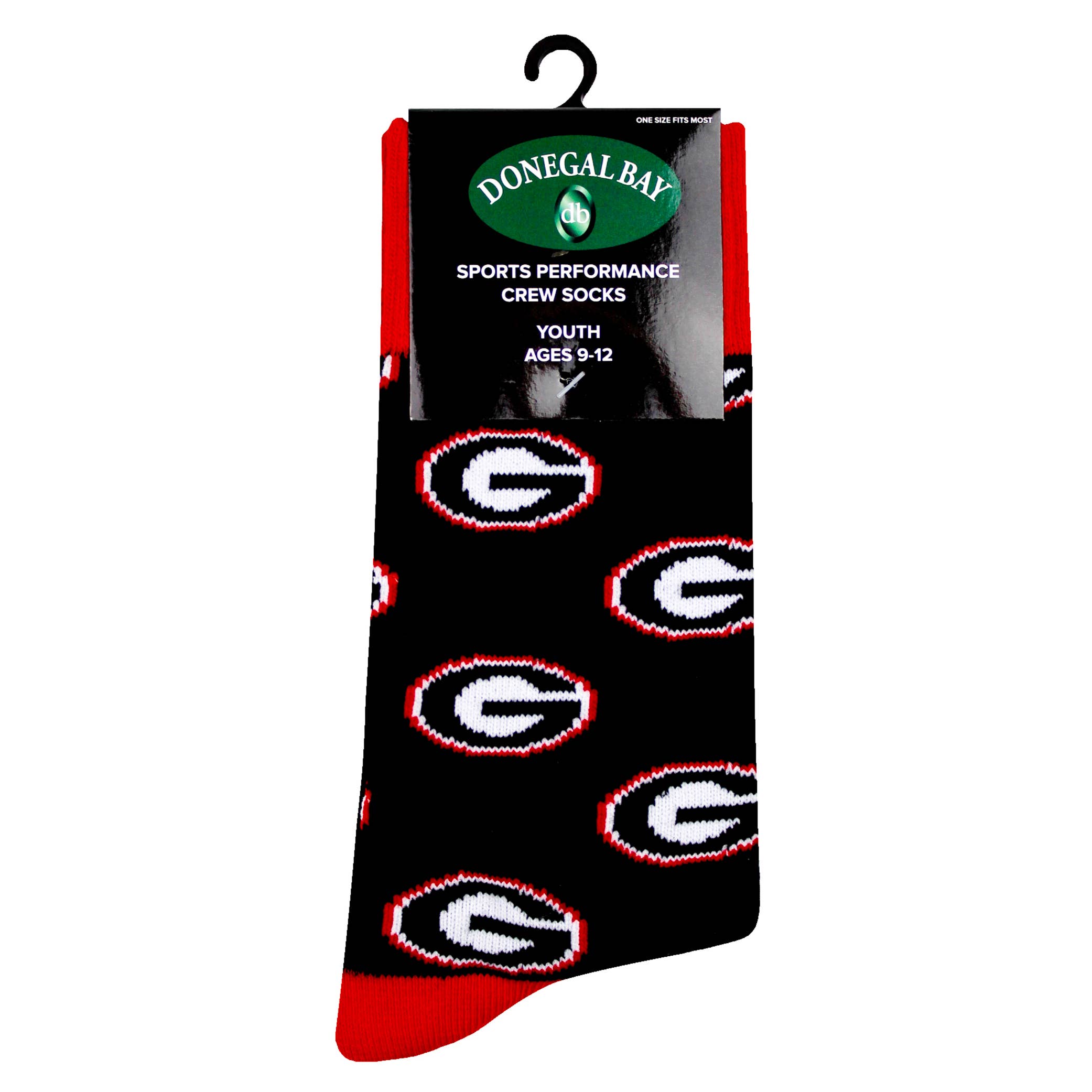 Donegal Bay - Wholesale Socks - Kids - Georgia Bulldogs Kid's Repeating Crew Socks (ages 9-12)2