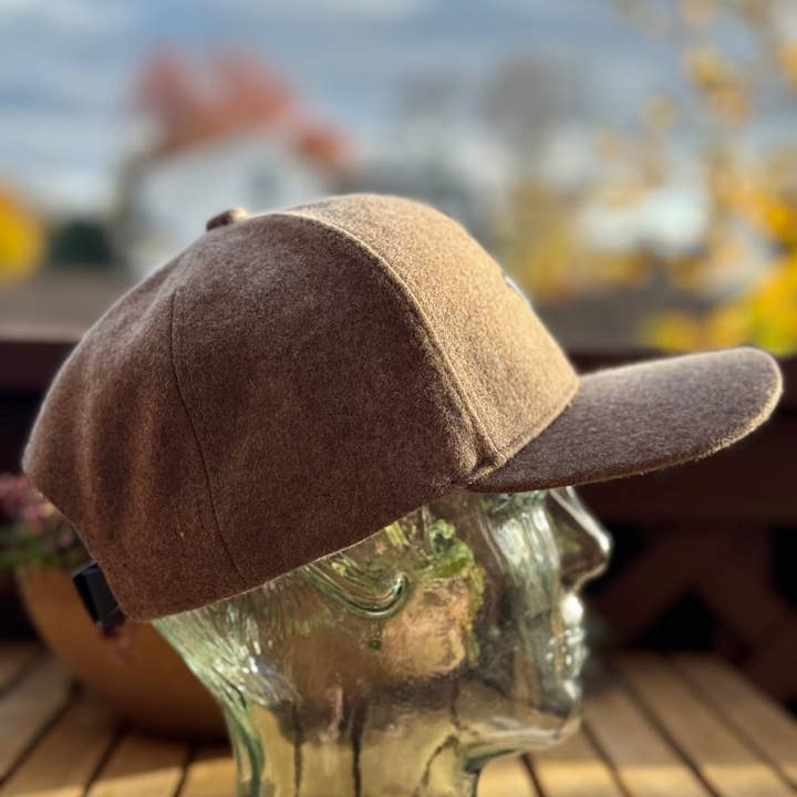 JEWISHJOY.co - Wholesale Flat Brim Cap - Unisex - Brown Cashmere Hamsa Hat - Jewish Gift3