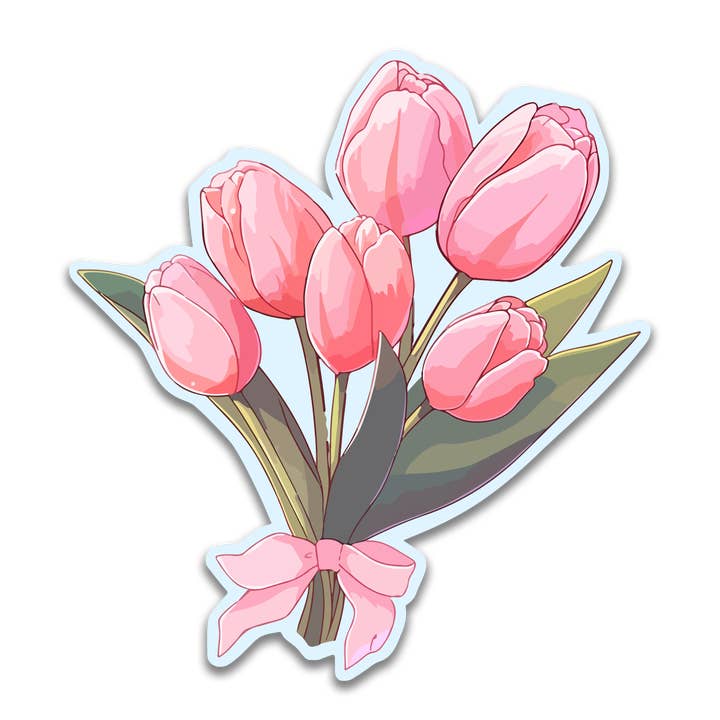 Pink Tulips Sticker for wholesale by Stick With Finn