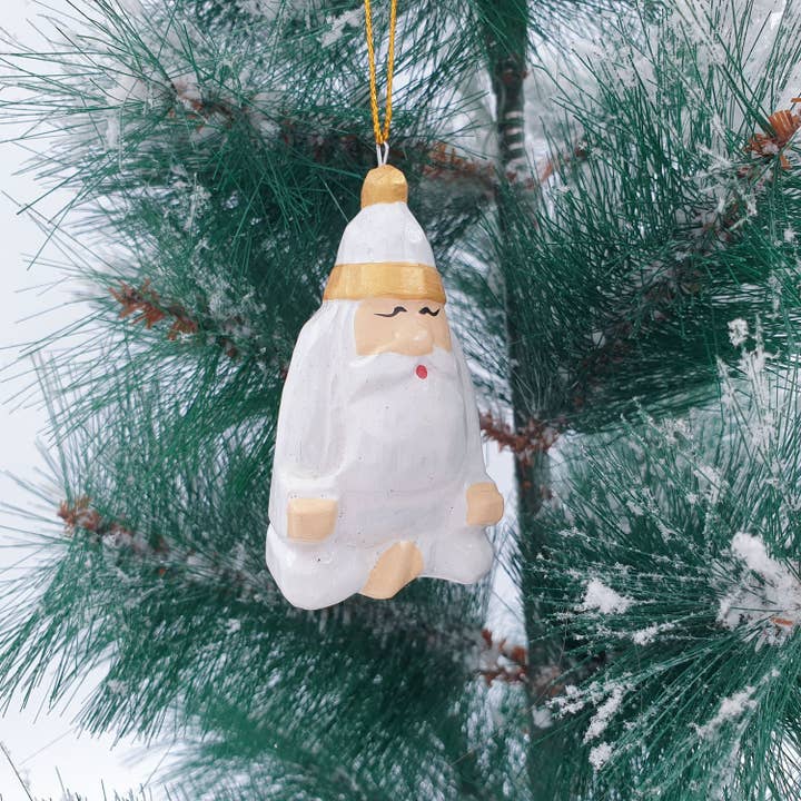 Christmas Ornament Meditating Santa for wholesale by FERN
