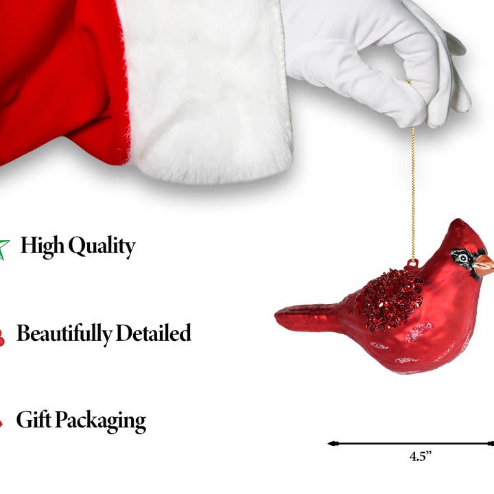 North Star Christmas - Wholesale Ornament - North Star Christmas | Cardinal Glass Ornament