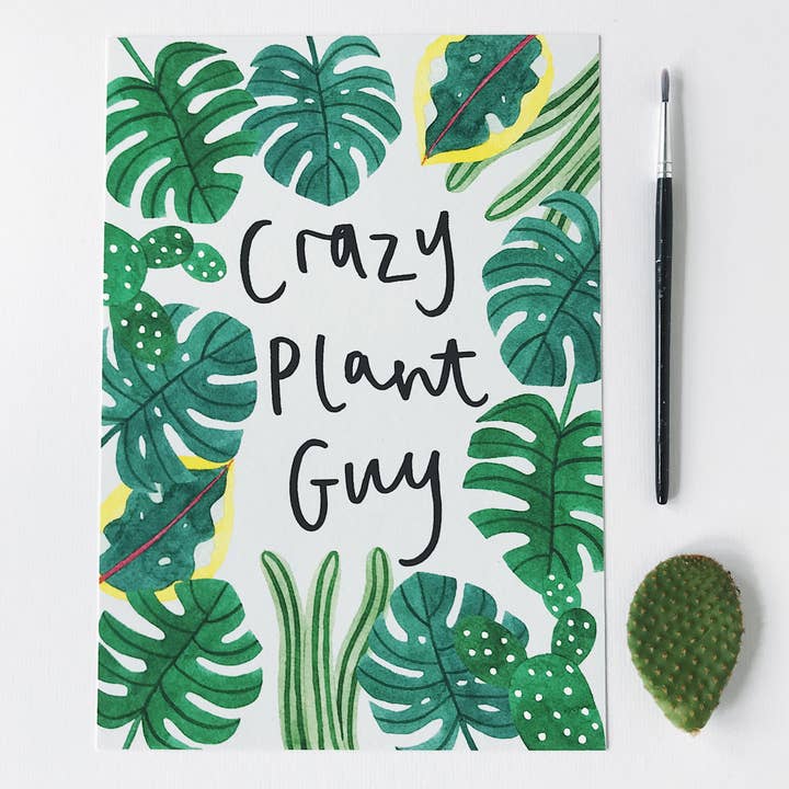 Katrina Sophia - Wholesale Art Print - Crazy Plant Guy A4 Print1