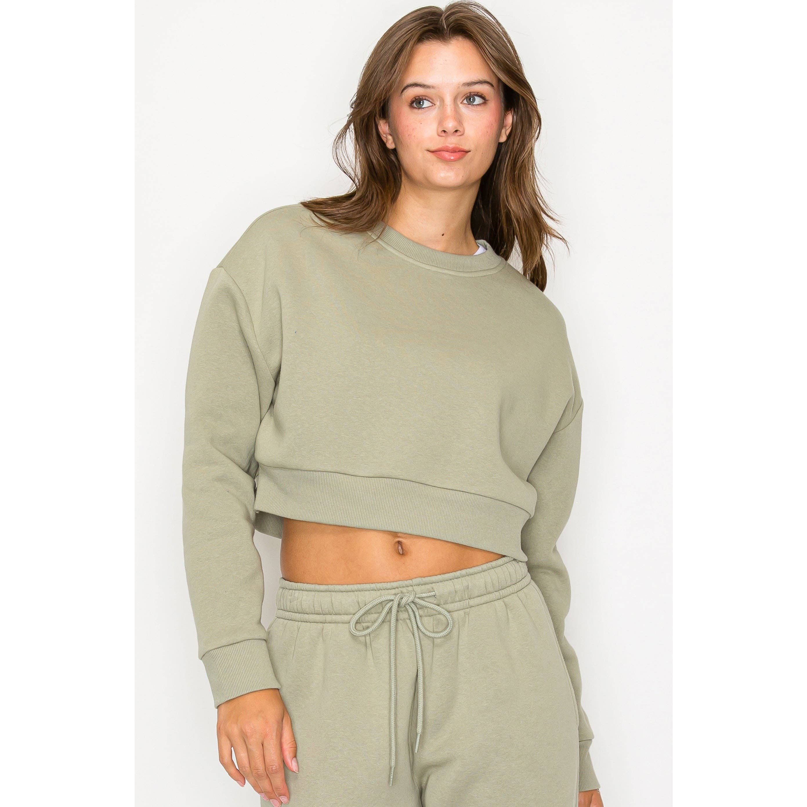 Timeless - Wholesale Sweatshirt - Women's - Cropped Fleece Crewneck Sweatshirt7