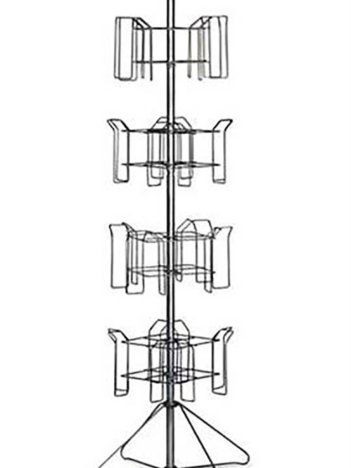 4-Tier Chrome Rotating Standing Literature Rack for wholesale by Store Supply Warehouse
