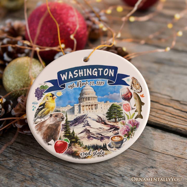 OrnamentallyYou - Wholesale Ornament - Artistic Washington State Themes Christmas Ornament4