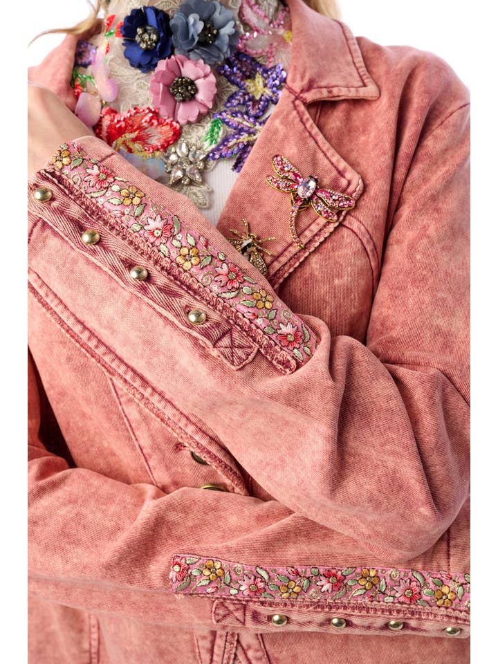 Mauve Wash Colonel Jacket for wholesale on Faire5