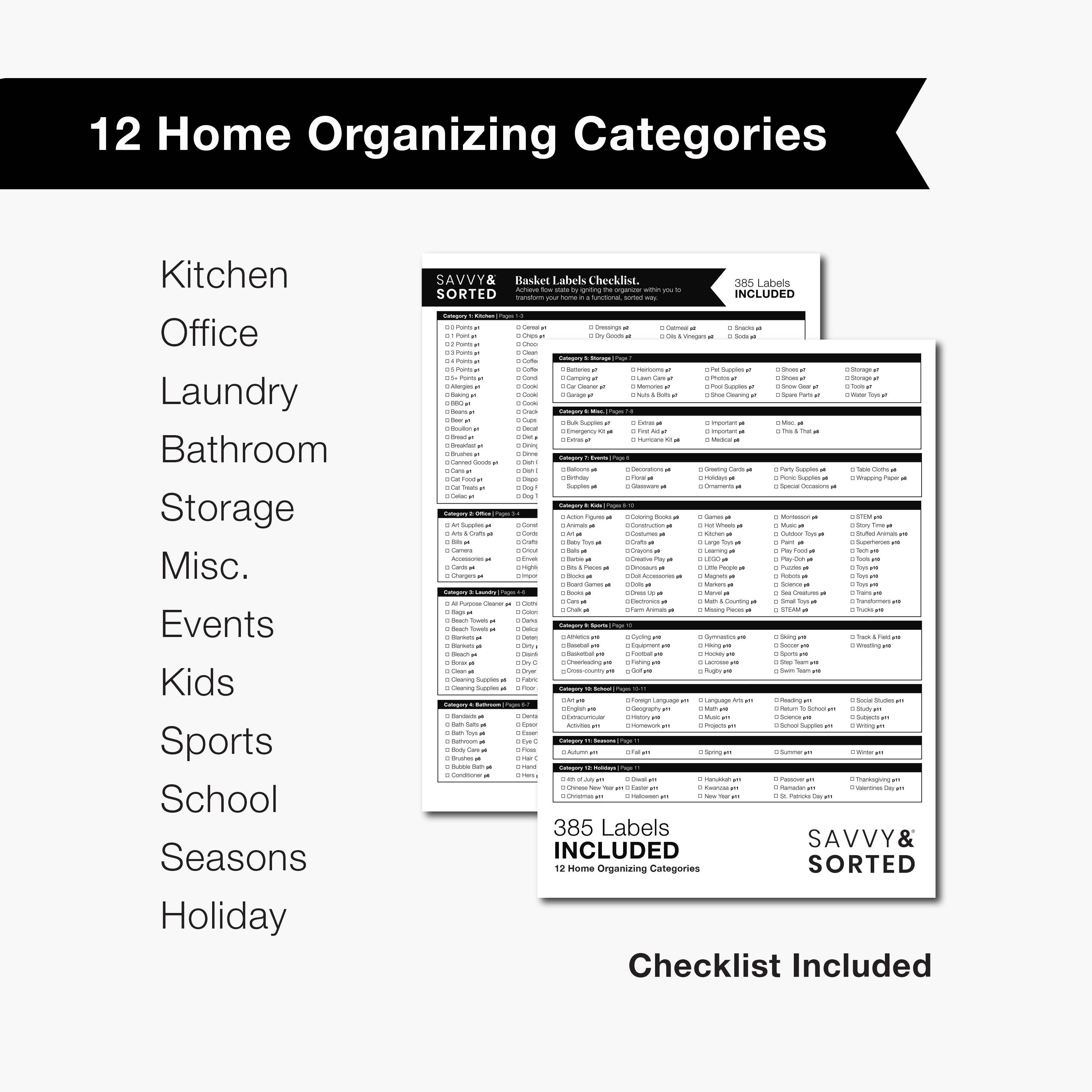 Savvy & Sorted - Wholesale Food/beverage label - Black Script Pantry & Home Labels9