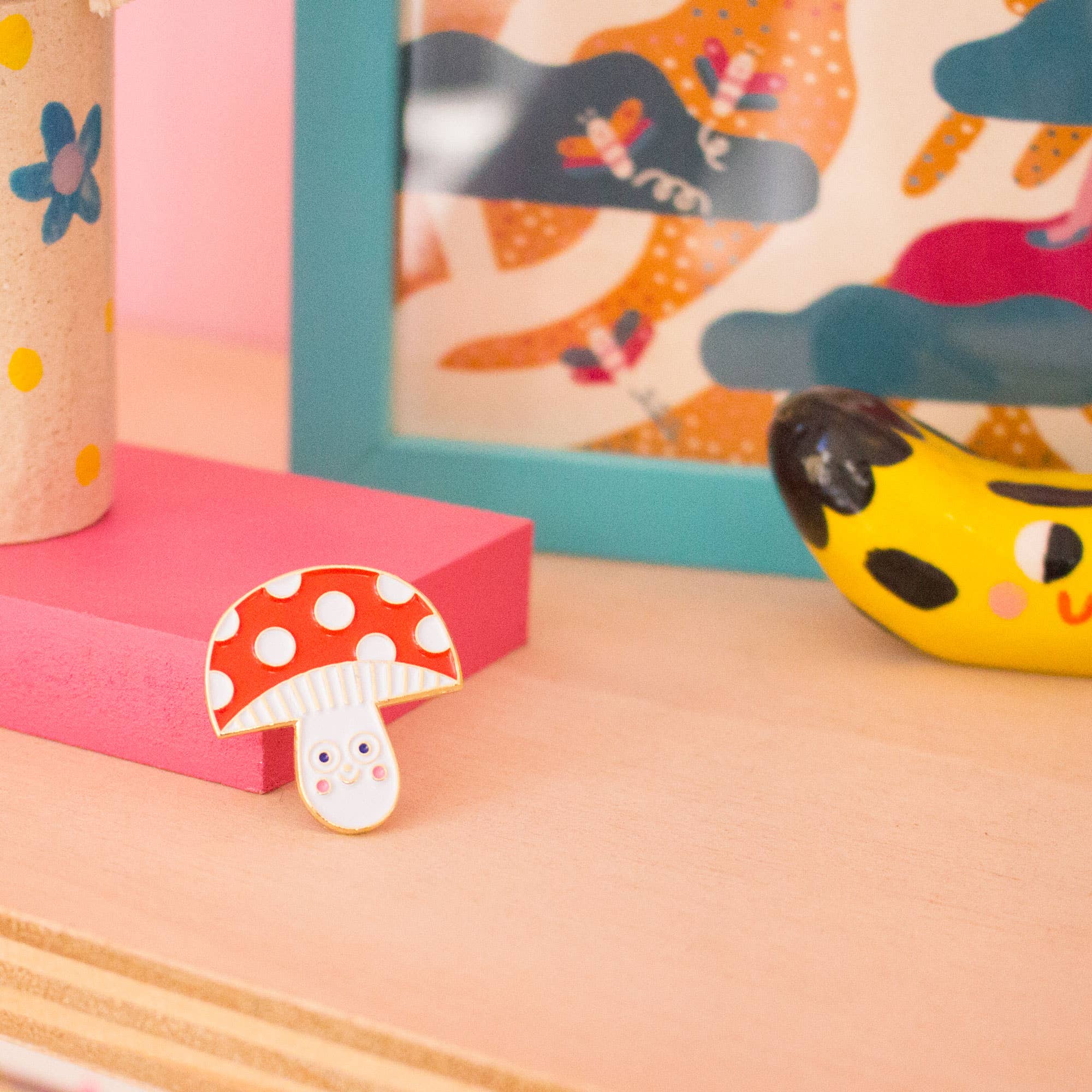 Ana Seixas - Vente Épinglettes/boutons - Épingle en émail champignon3