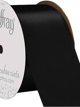 Single-Face Satin Black 2-1/4" x 10 Yards for wholesale by Berwick Offray Ribbon