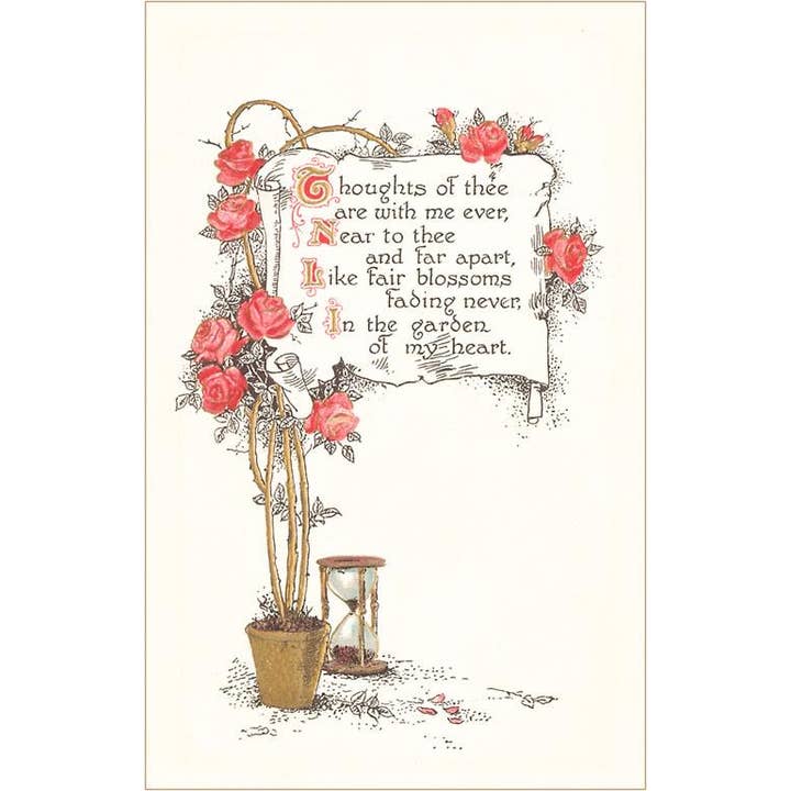 Found Image Press - Vente Cartes postales - Carte postale IO-318 Poème d'amour dans un rosier